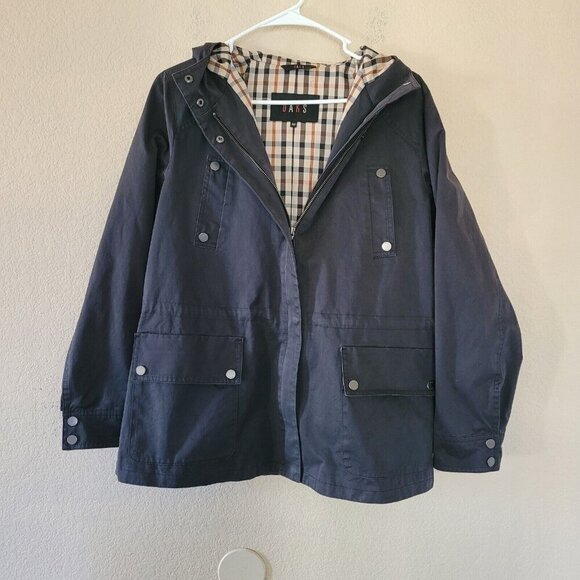 DAKS London Womens Anorak Jacket Size 14 42 Hooded Pockets Lined Made In Japan - Picture 1 of 12